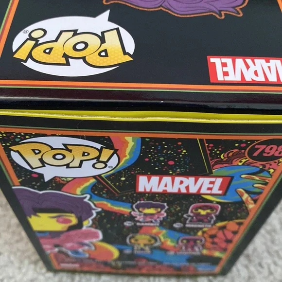 Marvel Blacklight Gambit, Rogue, Magneto, + Black Panther Funko Pops with XL Tee - Picture 6 of 12